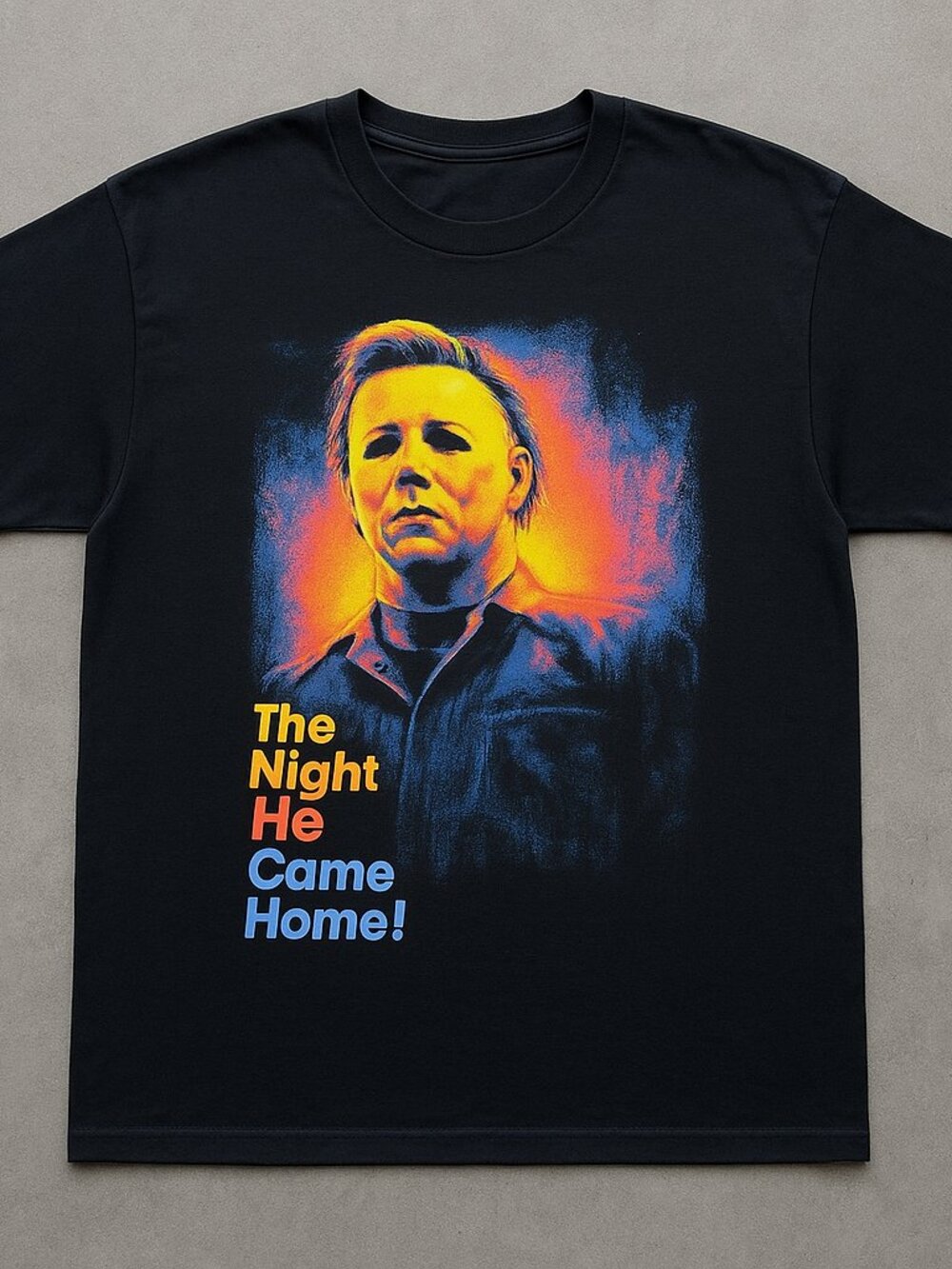 The Night He Came Home Graphic Tee | Horror Movie Black T-Shirt